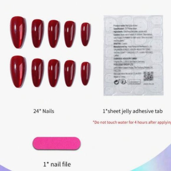 NWT, Deep Red Cat Eye Press On Nails - Picture 2 of 2